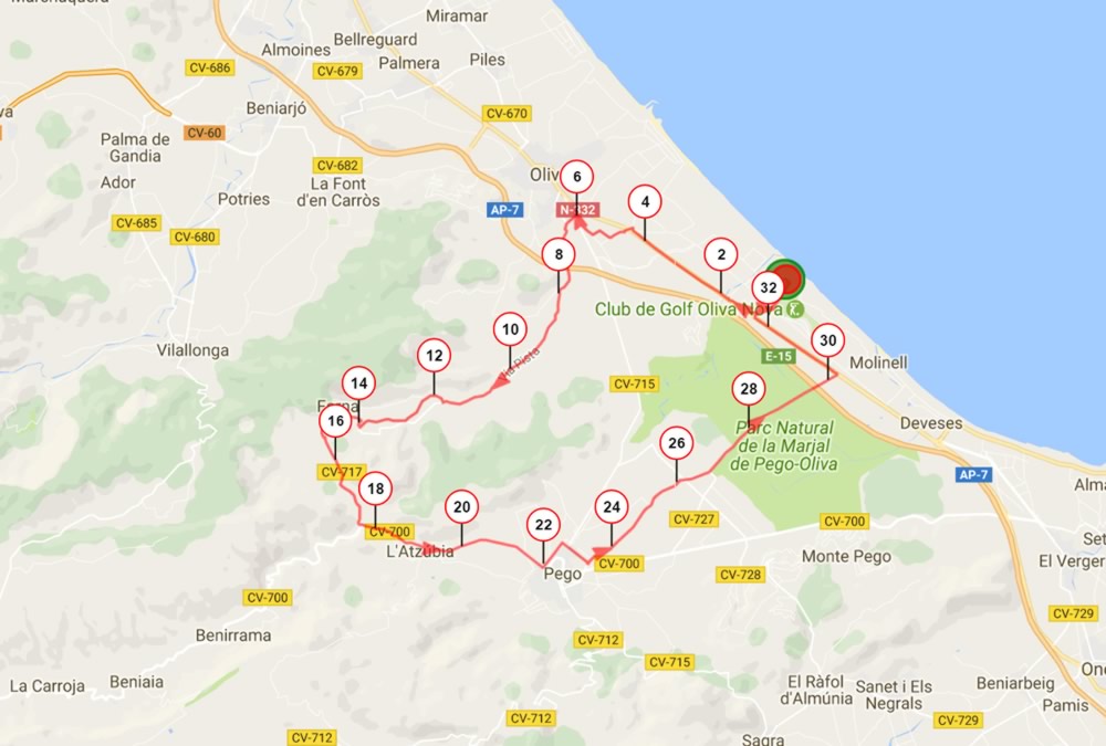 Oliva - Forna - Pego y Marjal